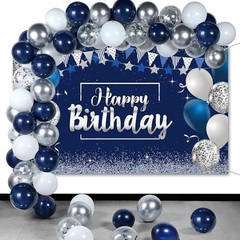 Birthday Party Decorations Bundle – Blue/Silver