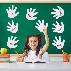200 Pcs White Blank Handprint Paper Hand Shape Cut-Outs for Kids DIY Craft