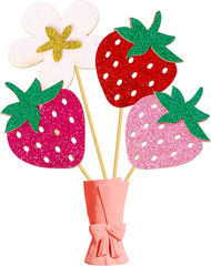 Strawberry Centerpiece Sticks Glitter Strawberry Party Decorations 12Pcs Centerp