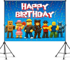 Video Game Birthday Decorations Happy Birthday Banner for Boys 6x4ft Pixel Ba…