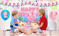 Axolotl Birthday Party Decoration 162 Pcs Pink Axolotl Party Supplies Balloons