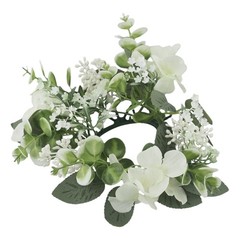 Decorative Candle Ring with Hydrangea Design for Table Centerpieces
