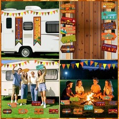 Camping Party Decorations Camper Sign Adventure Supplies for Summer