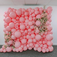 Light Pink Double Balloons Different Size 115Pcs 5/10/12/18″ Pink Balloon Arc…