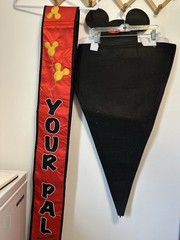 Disney Hidden Peeking Mickey Mouse Happy Birthday Party Embroidered Felt Pennant