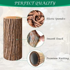Set of 5 Wood Cylinder Stand Covers, Spandex Pedestal Stand Covers for Party,…