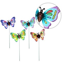 4x Colourful Butterfly Garden Stake Decor Garden Art Ornament Outdoor Decoration