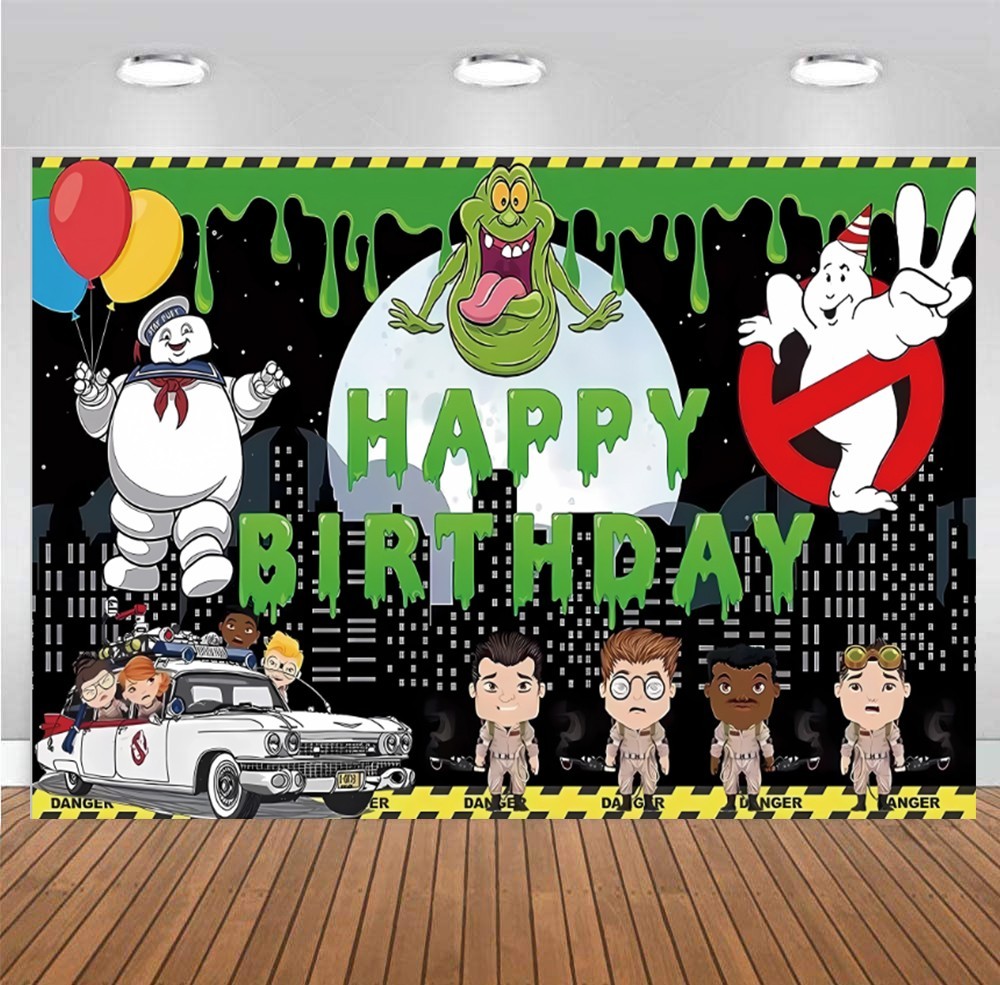 Ghostbusters Birthday Backdrop Background Banner Photo Birthday Party Decor