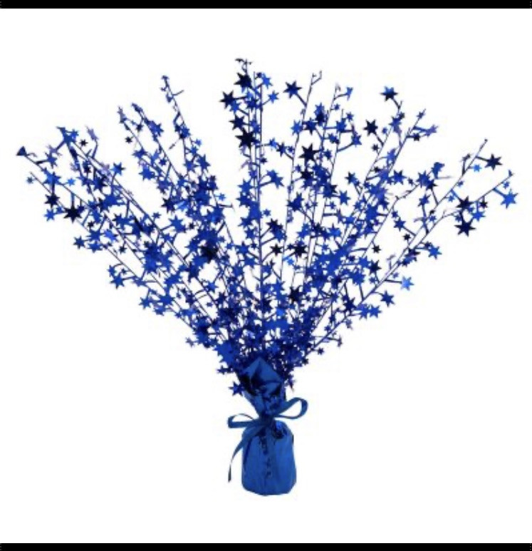 Blue Foil Star Burst 15-Inch Centerpiece Party Decoration