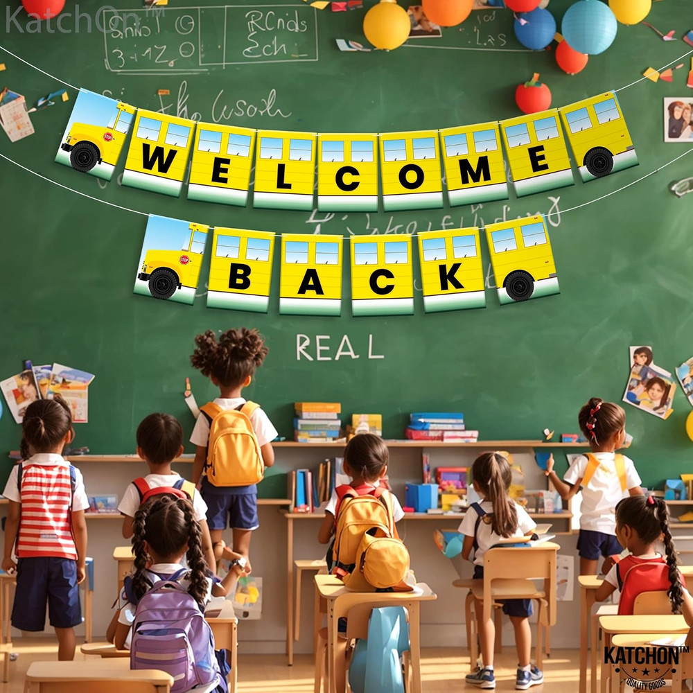 Welcome Back Banner Large, 10 Feet, No DIY | School Bus Welcome Sign | Welcome B