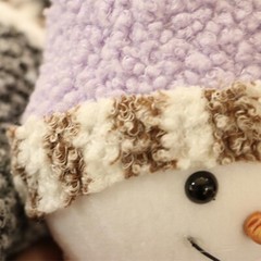 Christmas Ornament Plush Snowman for Doll with Scarf and Hat Miniature Figurine