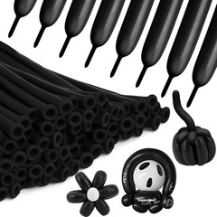 260 Long Balloons, 100 Pack Black Animal Balloons, Twisting String Balloon, L…