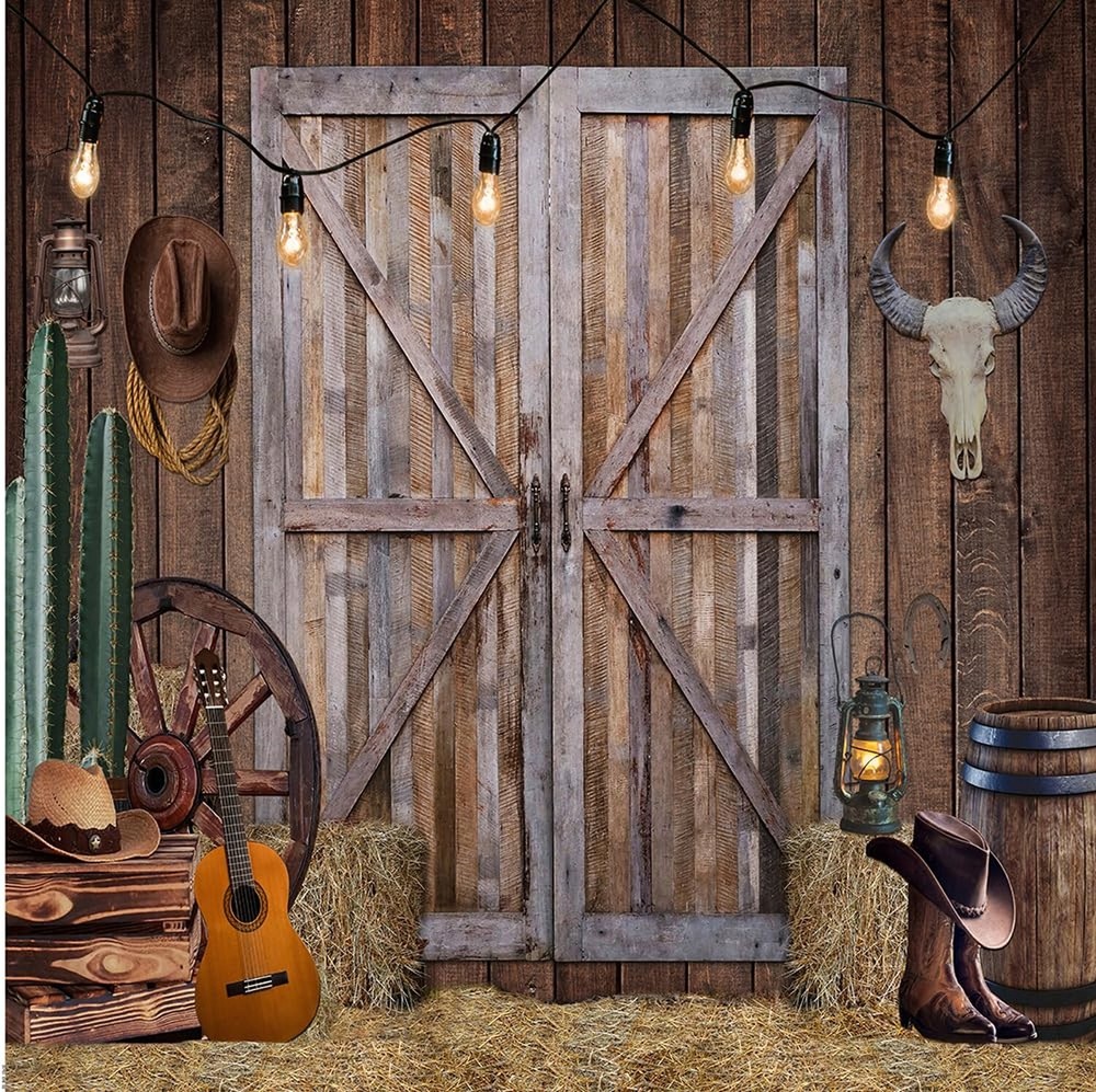 CYLYH 10x10ft Western Cowboy Backdrop Western Party Supplies Decorations Wild…