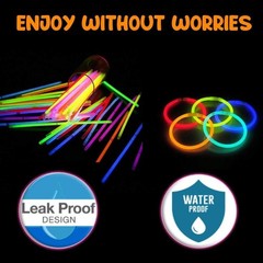 Glow Sticks Party Supplies – Neon Glow Bracelets & Necklaces, Pack of 100