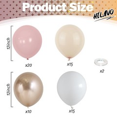 Dusty Pink Balloons, 60Pcs Pastel Light Pink and White Balloon Beige Sand Whi…