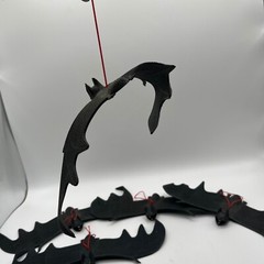 Halloween Hanging Bats Spooky Black Rubber Decor Party Lot Of 6