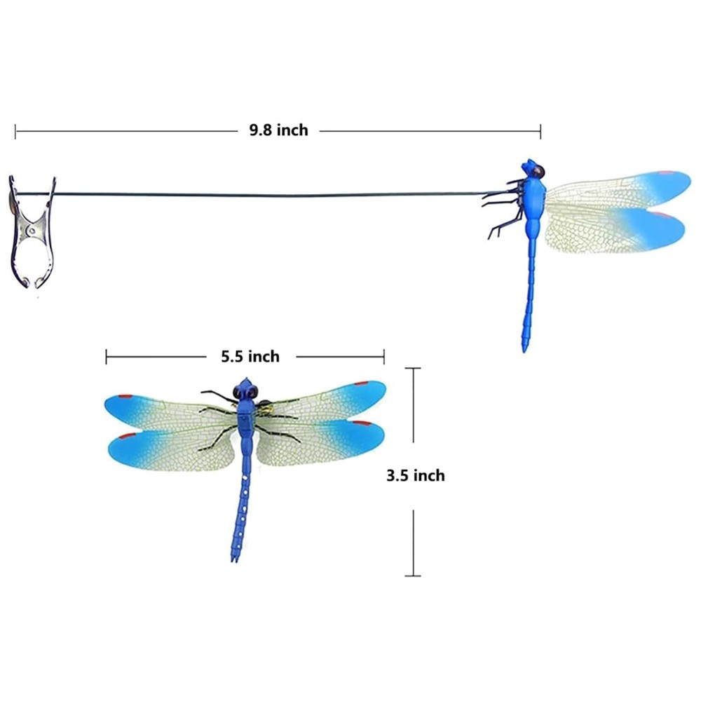 Fake Dragonflies for Yard Ornaments – Pack of 8