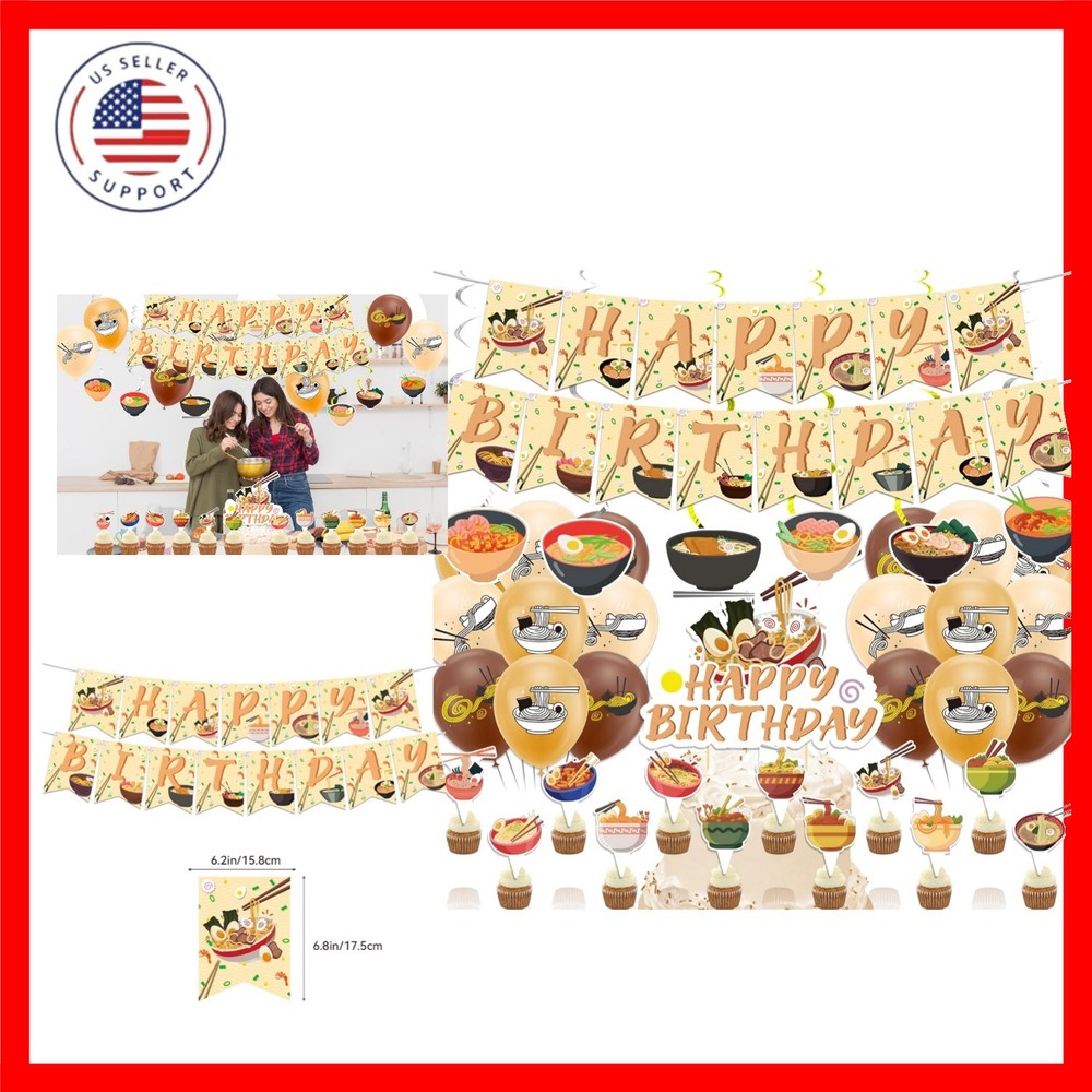 Ramen Party Decorations Japanese Noodles Birthday Decorations Includes Happy …