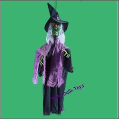 Animated Witch Hanging Halloween Decoration Light Up Sound Movement Moving Arms