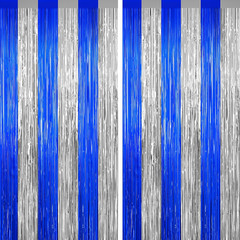 Silver and Blue Tinsel Backdrop Foil Fringe Curtains – 2 Packs Door Streamers Ba