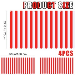4 Pcs 27.6»x 59» Circus Awning Decorations Striped Carnival Tent Awning Wal…