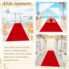 Red Carpet Runner for Party Wedding Aisle Decorations 4FTx15FT Aisle Runners NEW