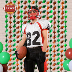 Football Party Decorations, 3 Pack Super Ball Foil Fringe Curtains, 3.3X6.6 Ft G