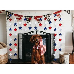 4th of July Decorations, Red White & Blue Decorations, 78ft Patriotic Star Garla