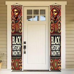 Black History Month Banners Front Porch Elegant Portrait Door Banner African …