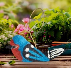 Bluebird Ornament – Garden Farm Forest Woodland Critter Animal Blue Bird Orange