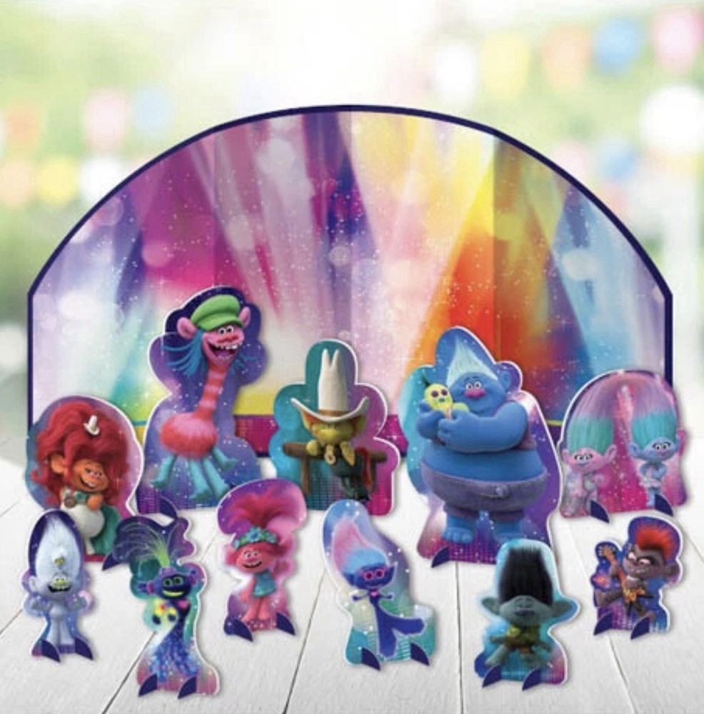 TROLLS World Tour TABLE DECORATING KIT (12pc) ~Birthday Party Supplies Decor