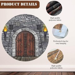 Medieval Castle Backdrop 7×5 ft Wall Decorations for Knight Theme Party