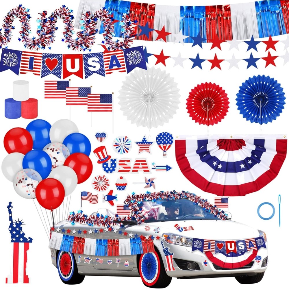 250th Anniversary Parade Car Decorations Kit 4th of July Patriotic Golf Cart …
