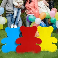 Amyhill 6 Pcs 23″ H Bear Cardboard Cutout Colored Animal Birthday Decor