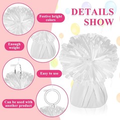 24 Pack Metallic Balloon Weights Anchor with White Crimped Ribbon Roll