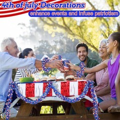 10 Pcs 4th of July Float Decorations, American Flag Fringes & Patriotic Tinsel G