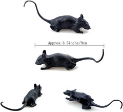 25 PCS Black Plastic Fake Rats for Prank Party