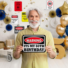 80Th Birthday Decorations – 9 Pcs 80S Old Zone Party Decorations, Funny Yard