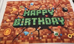 Minecraft Birthday!! Backdrop & Ballons And 5 Foil Balloons. #8. Tablecloth+++