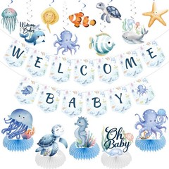 Under the Sea Baby Shower Decorations, Ocean Animals Decorations Include Welc…