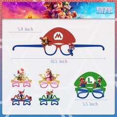 Super Mario Party Decoration Mario Game Birthday Supplies Blow Outs Glasses Hat