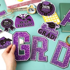 Graduation Car Decorations Magnets, 22pcs Class of 2026 Grad Decor Car Magnet…