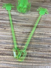20 Green Pineapple Swizzle Sticks 9.5″ tall 4 Adult Beverages Cocktail Tiki