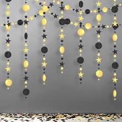 Pack Of 3. Party Decorations Glitter Stars And Moon Garland, 42 Feet