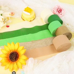 5 Rolls Green & Gold Crepe Streamers, Crepe Craft for Wedding Baby Shower Bri…
