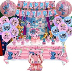 Pink stich Birthday Decorations stich Birthday Party Supplies stich Happy Bir…
