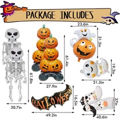 Halloween Balloons Set Large Foil Balloons for Indoor Outdoor Decorations Gift