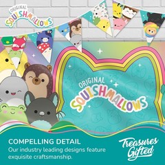 Squishmallows Birthday Backdrop – 4.3ft x 6ft Silky Fabric Party Decoration
