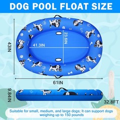 pdpdoc 61″x 43″ Dog Pool Float Raft with Handle & Rope, Heavy Duty Inflatable…