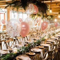 10 juegos de soportes para globos con base para centros de mesa y escritorios.